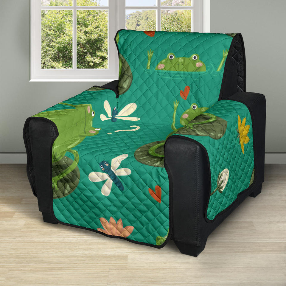 Cute frog dragonfly design pattern Recliner Cover Protector