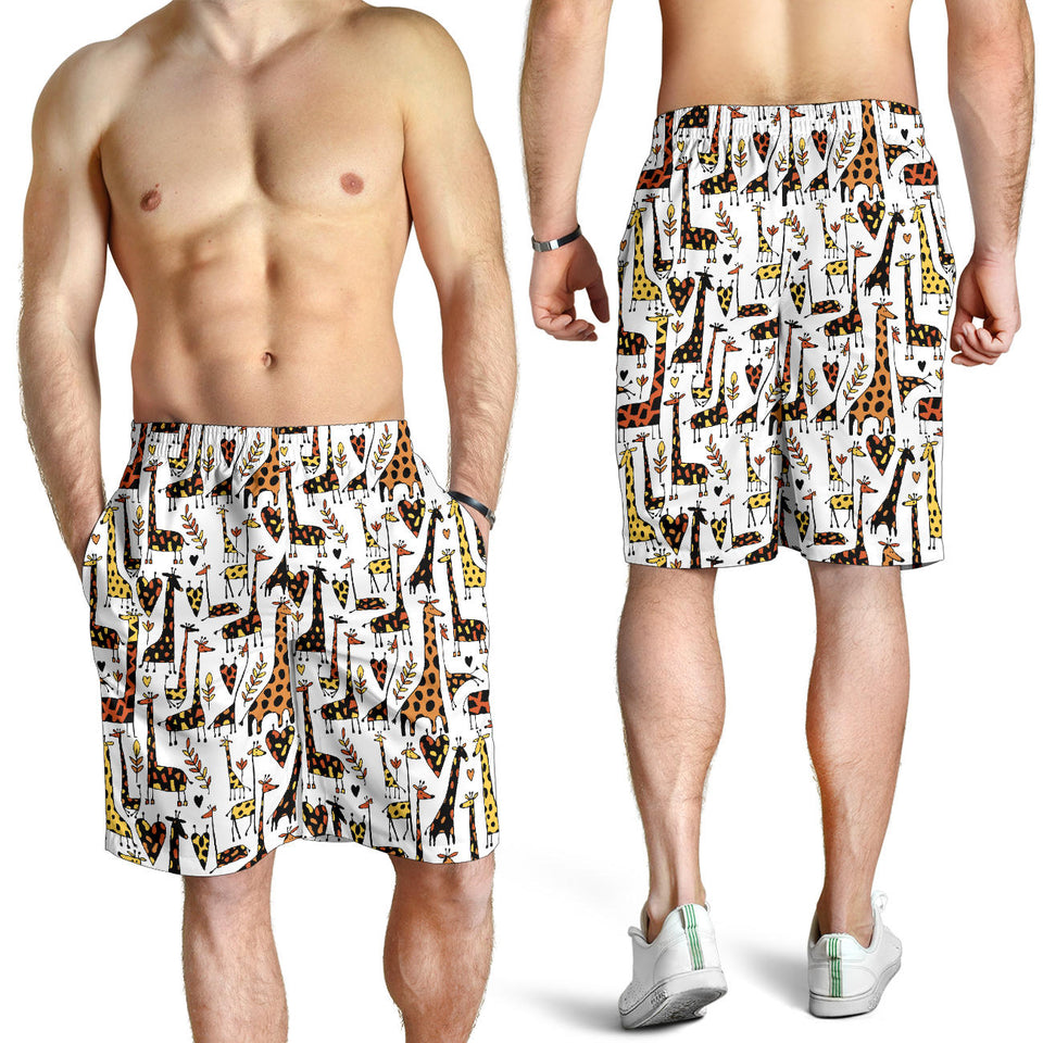 Giraffe Pattern Print Design 05 Men Shorts