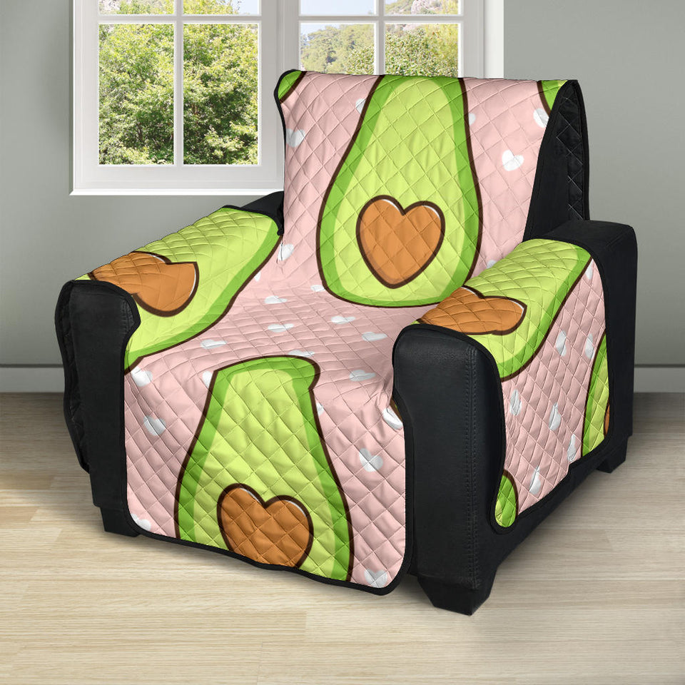 Avocado heart pink background Recliner Cover Protector