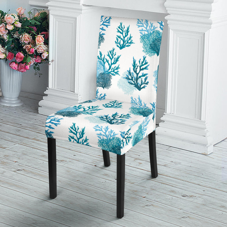 Coral Reef Pattern Print Design 04 Dining Chair Slipcover