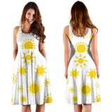 Sun Pattern Sleeveless Midi Dress