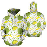 Durian Pattern Background Zip Up Hoodie