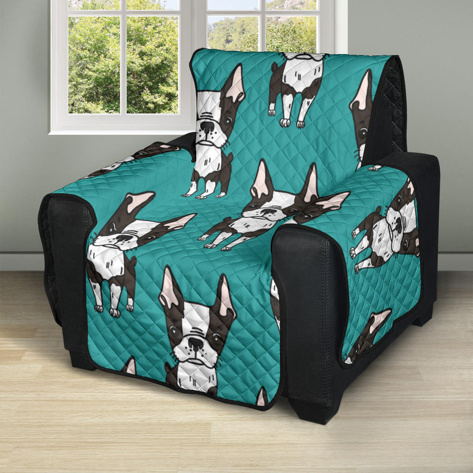 Hand drawn boston terrier dog pattern Recliner Cover Protector