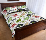 Cute dinosaurs pattern Quilt Bed Set