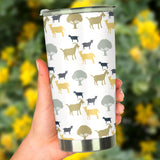 Silhouettes Of Goat And Tree Pattern Tumbler