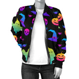 Colorful Halloween Background Women'S Bomber Jacket