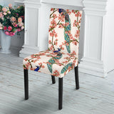 Peacock Tropical Flower Pattern Dining Chair Slipcover