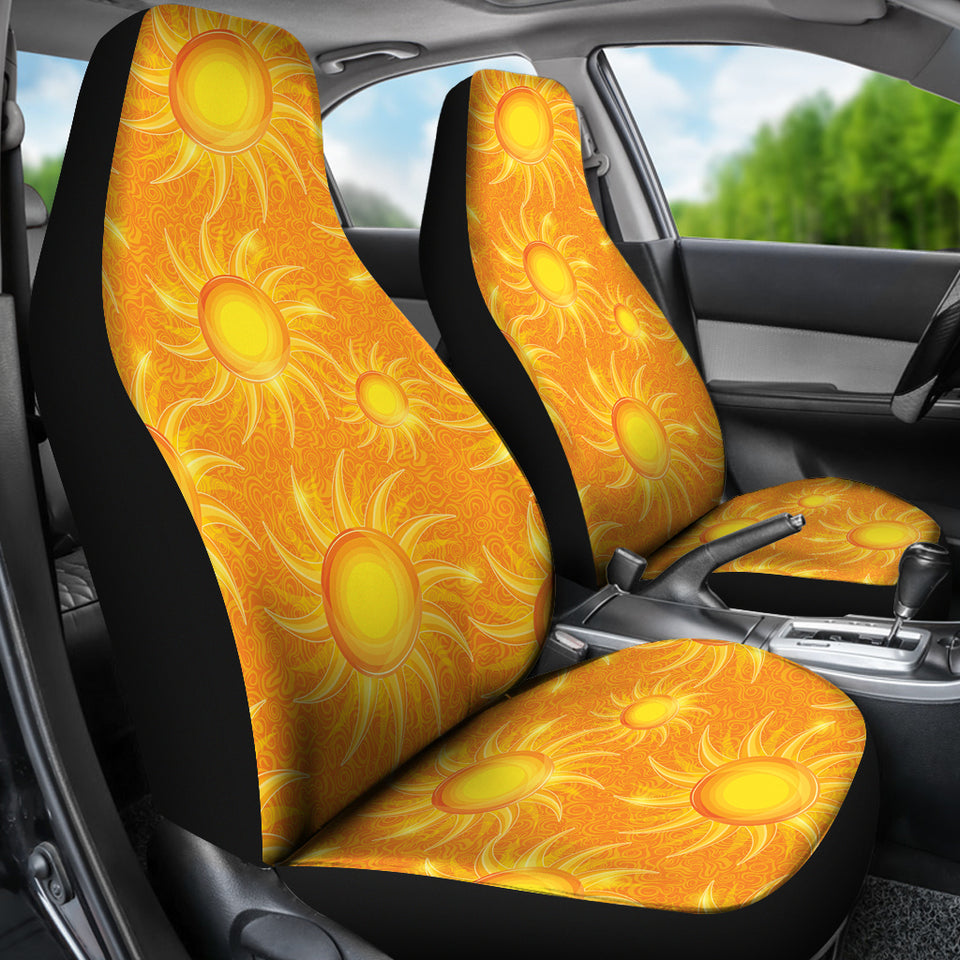 Sun Orange Background  Universal Fit Car Seat Covers