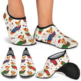 Corgi Christmas Pattern Aqua Shoes