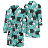 Hedgehog Pattern Print Design 03 Men's Bathrobe