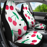 Cherry Pattern White Background Universal Fit Car Seat Covers
