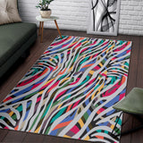 Colorful Zebra Skin Pattern Area Rug