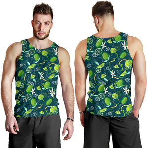 Lime ice flower pattern Men Tank Top
