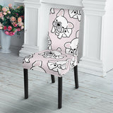 Cute French Bulldog Pattern Dining Chair Slipcover