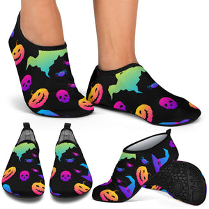 Colorful Halloween Background Aqua Shoes