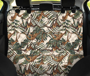 Monkey Tropical Leaves Background Dog Car Seat Covers