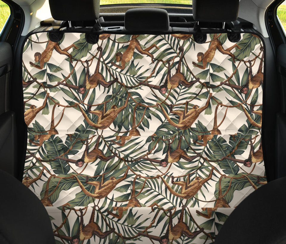 Monkey Tropical Leaves Background Dog Car Seat Covers