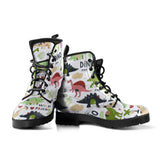 Cute Dinosaurs Pattern Leather Boots
