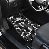 Crow Illustration Pattern Front And Back Car Mats
