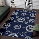 Nautical Steering Wheel Design Pattern Area Rug