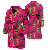 Alien Pattern Print Design 03 Men's Bathrobe
