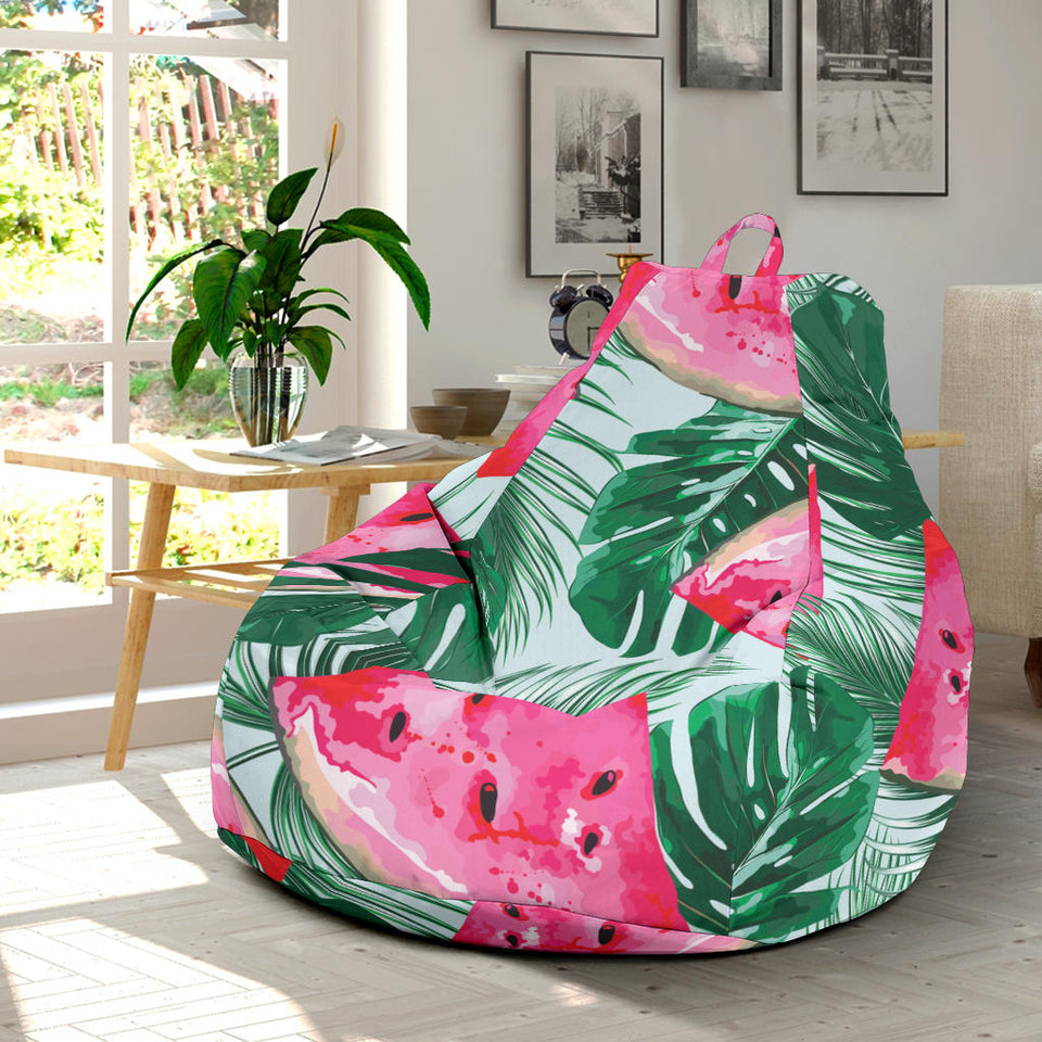 Watermelons Tropical Palm Leaves Pattern Bean Bag Cover