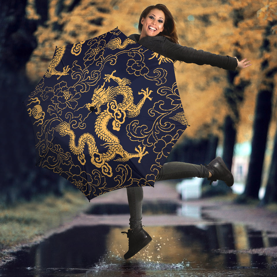 Gold Dragon Pattern Umbrella
