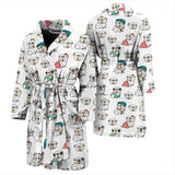 English Bulldog Pattern Print Design 03 Men's Bathrobe