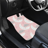 Cute Moon Cloud Star Pattern Pink Dot Background Front And Back Car Mats