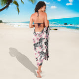 Zebra Pink Flower Background Sarong