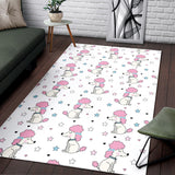 Cute Poodle Dog Star Pattern Area Rug