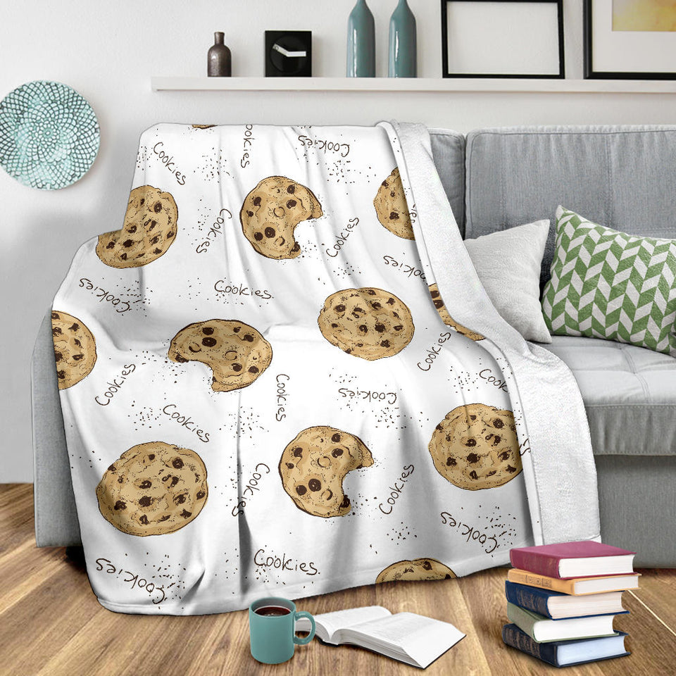 Sketch Style Cookie Pattern Premium Blanket