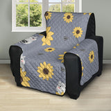 Cute hamster sunflower pattern background Recliner Cover Protector