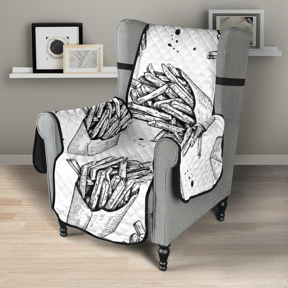 Hand drawn french fries pattern Chair Cover Protector