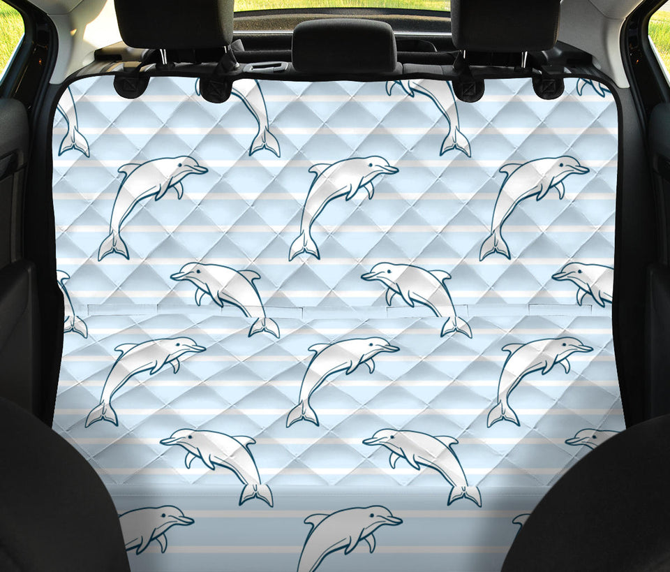 Dolphin Blue Striped Background Dog Car Seat Covers