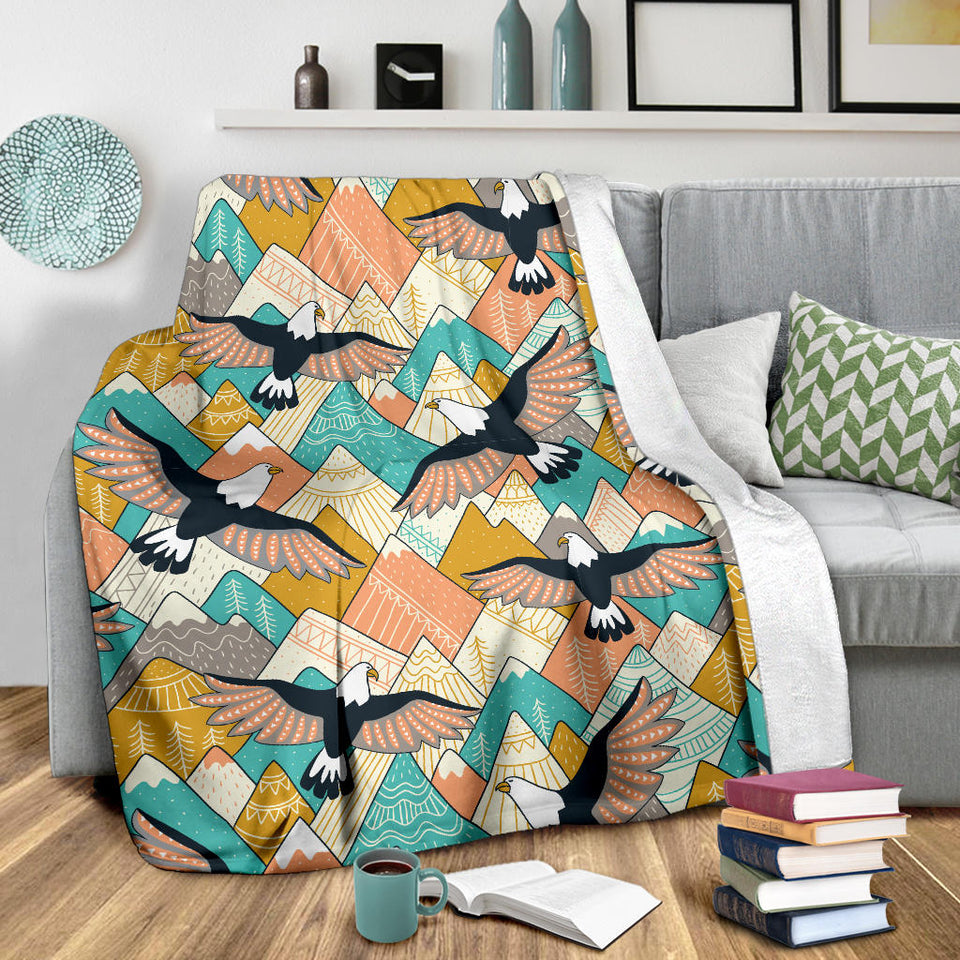 Eagle Pattern Print Design 02 Premium Blanket