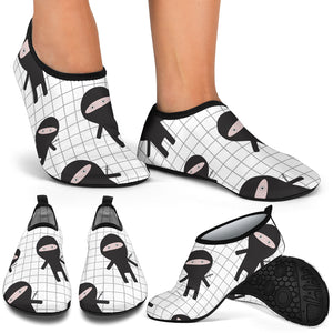 Ninja Pattern Plaid Background Aqua Shoes