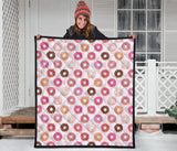 Colorful Donut Pattern Premium Quilt