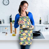 Pineapples Pattern Striped Background Adjustable Apron