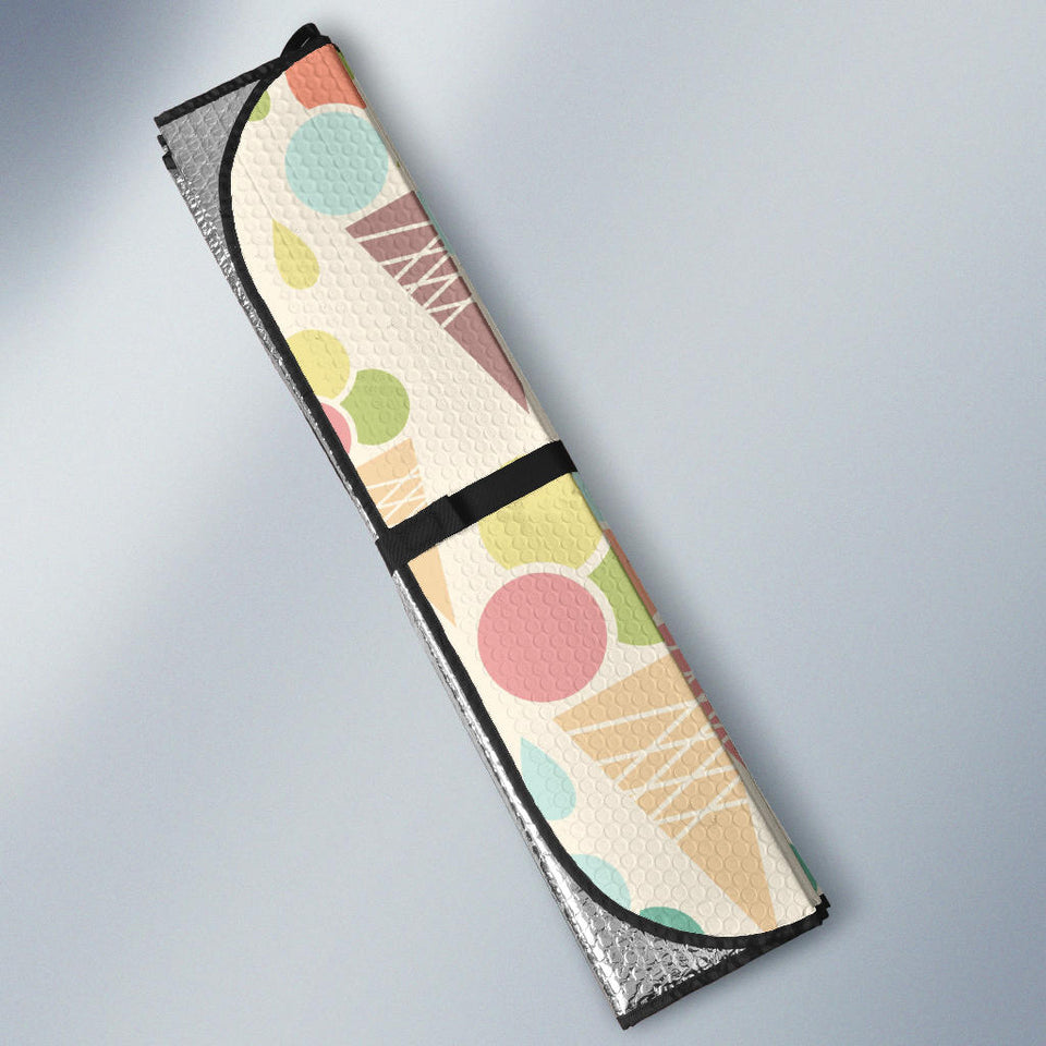 Ice Cream Cone Pattern Car Sun Shade