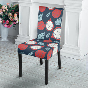 Dragon Fruits Dark Blue Background Dining Chair Slipcover