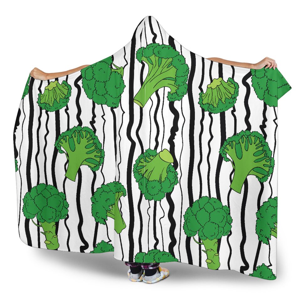 Cool Broccoli Pattern Hooded Blanket