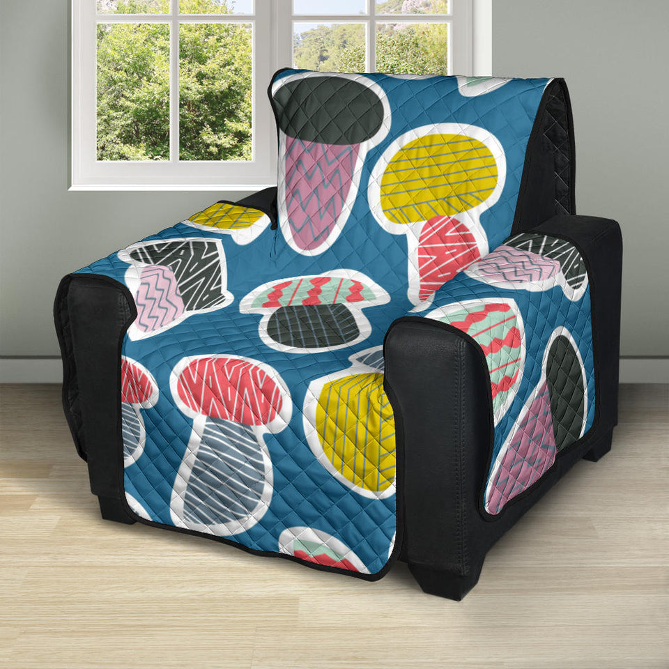 Colorful mushroom design pattern Recliner Cover Protector