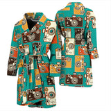 Camera Pattern Print Design 03 Men's Bathrobe