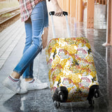 Cool Bee Honeycomb Leaves Pattern Luggage Covers