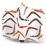 Boomerang Australian Aboriginal Ornament Pattern Hooded Blanket