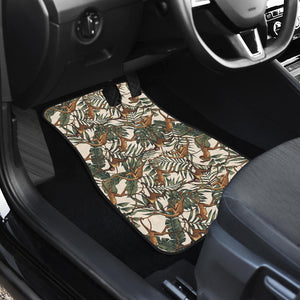 Monkey Tropical Leaves Background Front Car Mats