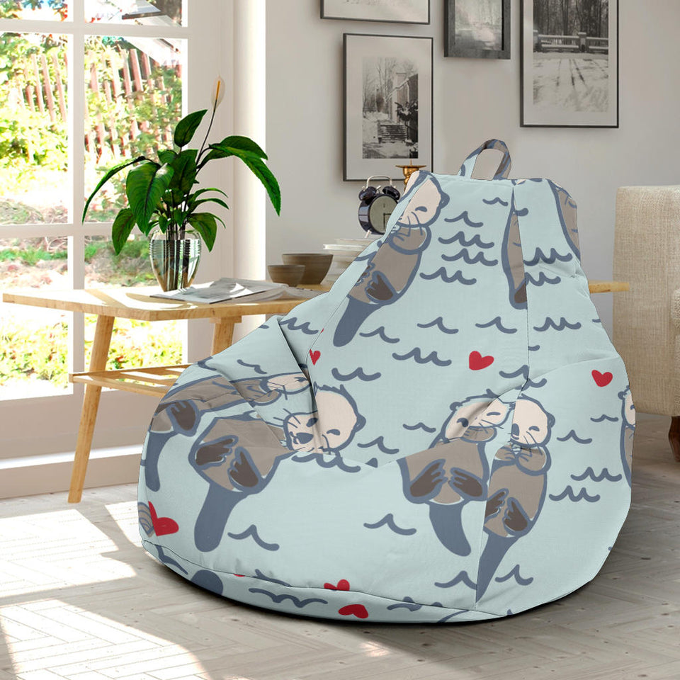 Lovely Sea Otter Pattern Bean Bag Cover