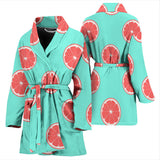 Grapefruit Green Background Women'S Bathrobe