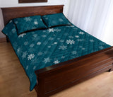 Snowflake pattern dark background Quilt Bed Set